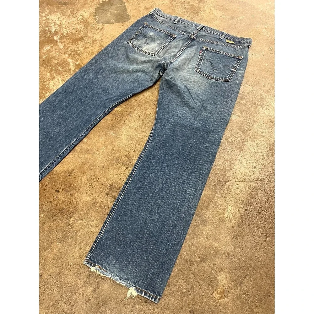 Levi's 501 Straight Jeans Men 40x32 Blue Denim Logo Cotton High Rise Regular Fit